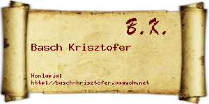 Basch Krisztofer névjegykártya